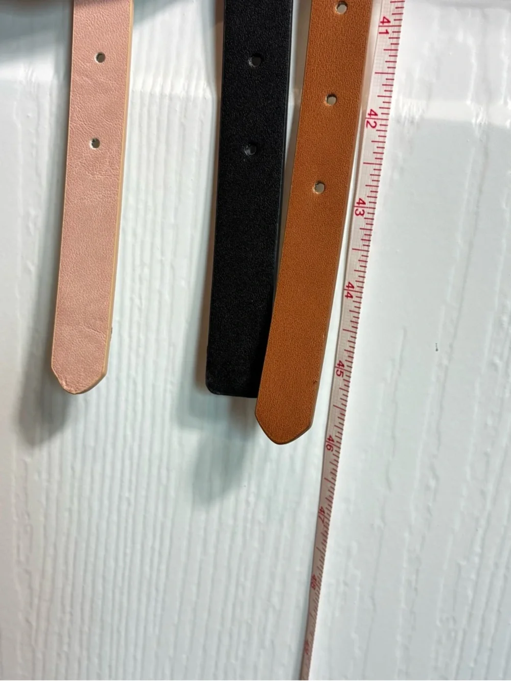 Time and Tru Womens XL Belts Trio Faux Leather in Pink, Black, Brown .75-1” wide
